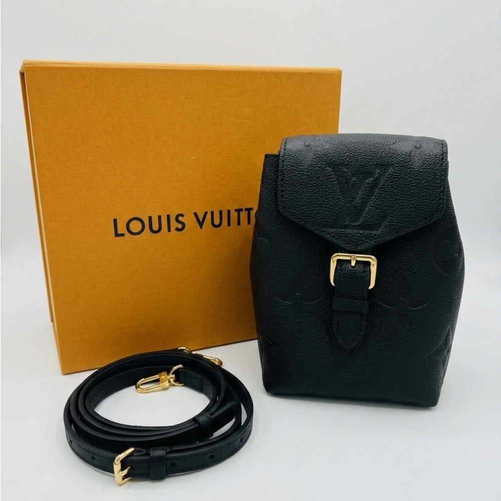 Louis Vuitton Black Leather Backpack